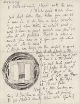 Letter from Roger Fry to Vanessa Bell including a sketch rug design