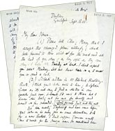Letter from Roger Fry to Vanessa Bell in which he discusses plans for set design