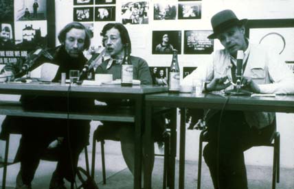 Joseph Beuys and John Latham at the Kunsteverin in Bonn, Germany.